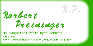 norbert preininger business card